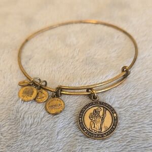 #095 Alex And Ani Gold Saint Christopher Bangle Bracelet